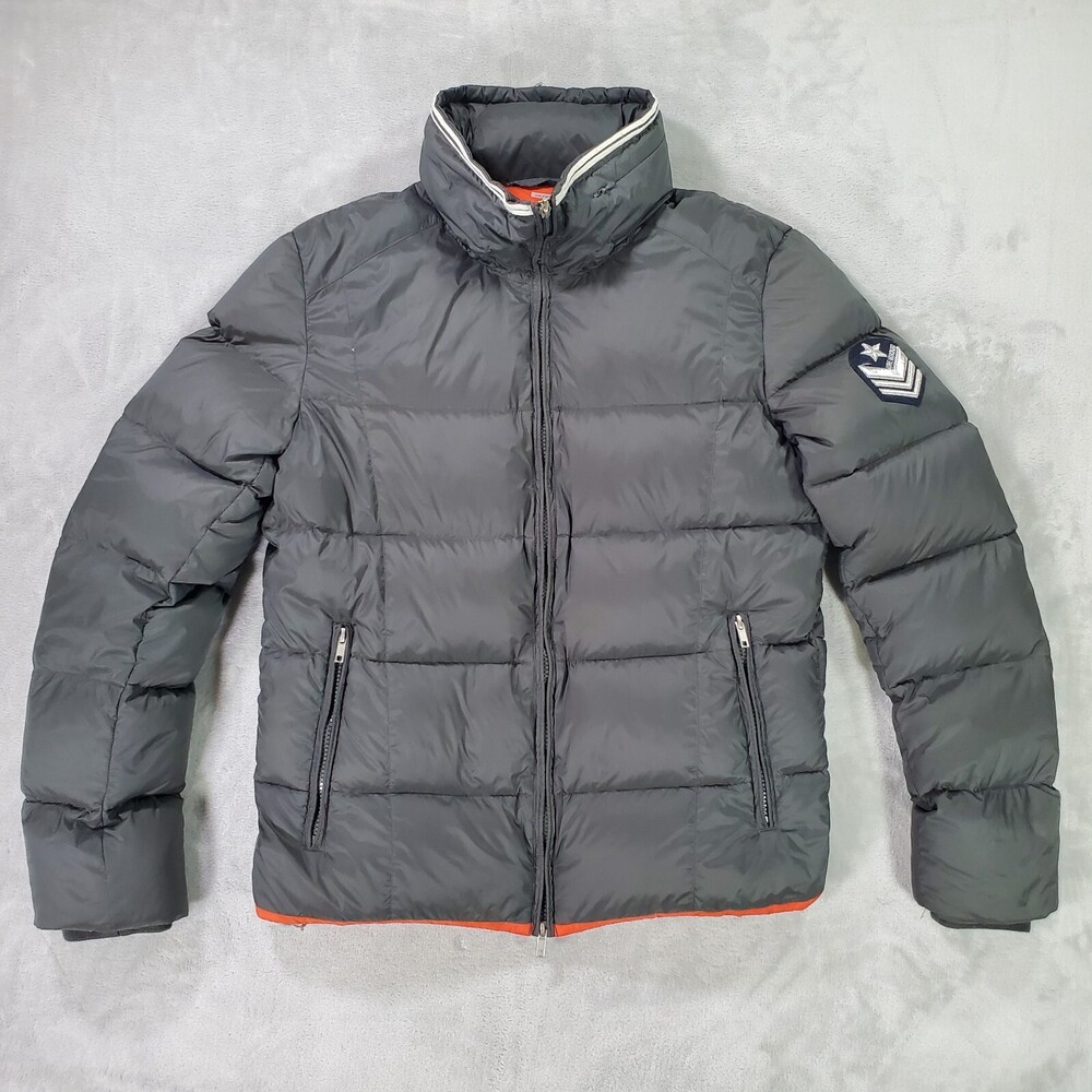 Love Moschino Puffer Jacket Mens Size 32 US Small Dark Gray Duck Down Filled
